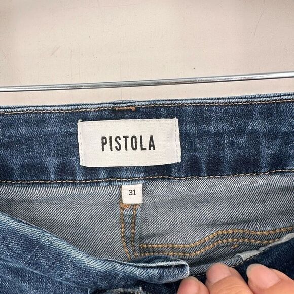 Pistola Women's Raw Hem Cuffed Skinny Ankle Jeans Blue Denim Medium Wash Size 31 - Picture 4 of 10